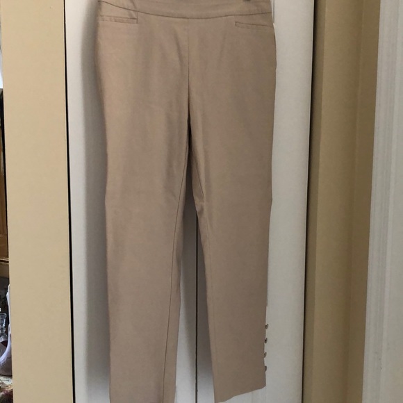 Chico’s High-waist mock pockets ankle button detail stretch pull on slacks - Picture 1 of 9